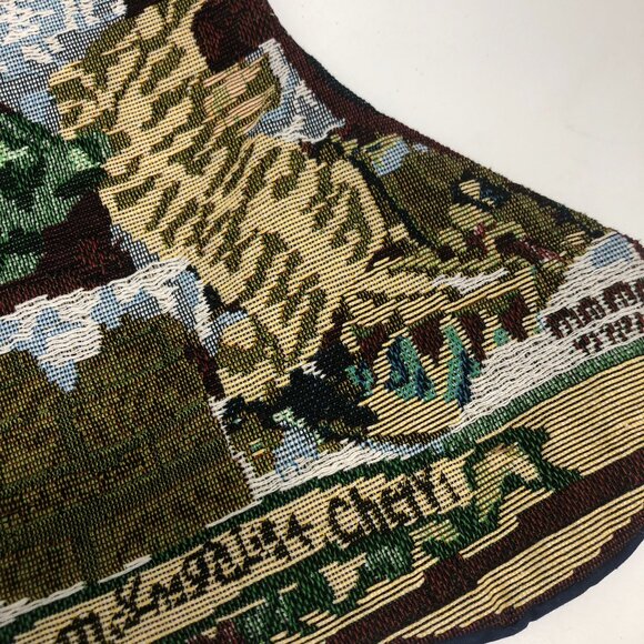 Vintage Needlepoint  SANTA Christmas Stocking Wool Tapestry Red Velvet 16" - Picture 2 of 6